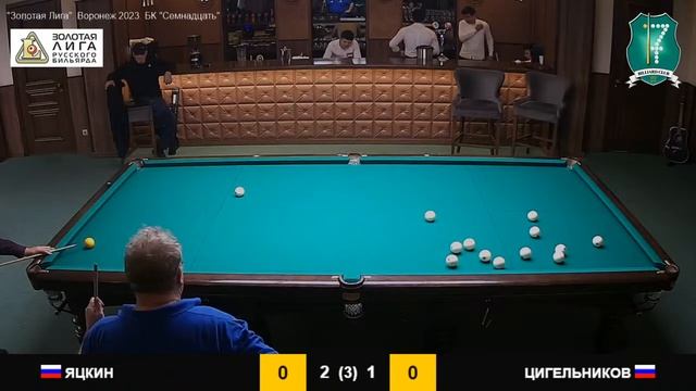 Яцкин - Цигельников. Воронеж 2023. "Золотая Лига Русского Бильярда 2022/2023" смотреть онлайн