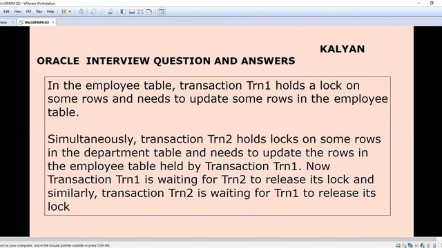 ORACLE SQL, ORACLE INTERVIEW Q&A, DEAD LOCK смотреть онлайн