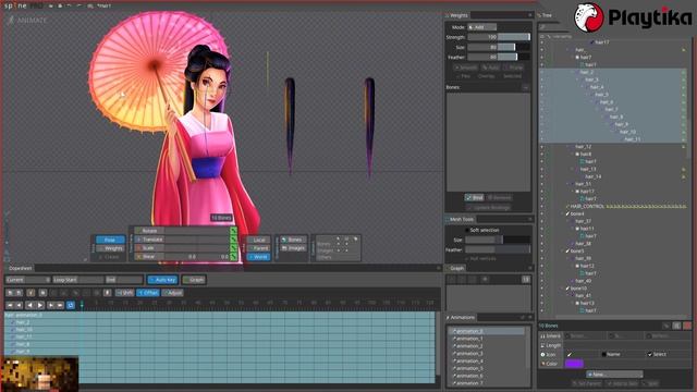Spine 2D. Hair Animation смотреть онлайн