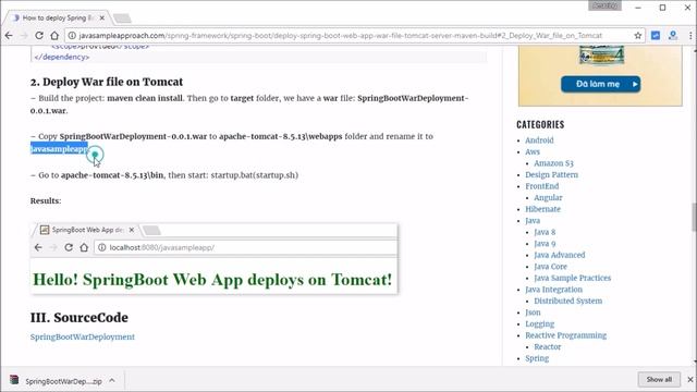 How to deploy Spring Boot Web App War file to Tomcat Server with Maven build смотреть онлайн