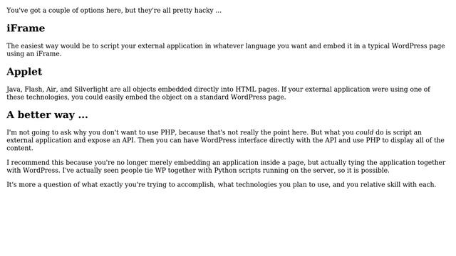 Wordpress: How can I integrate pages written in something other than PHP? (3 Solutions!!) смотреть онлайн