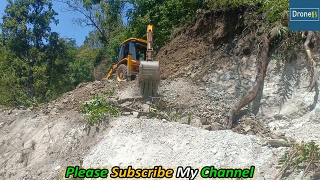 Hilly Road-Hilly Villagers-JCB Backhoe Loader-Cutting Hill