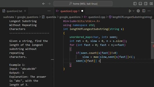 Google Leetcode #2 | Find length of longest substring without repeating
characters смотреть онлайн