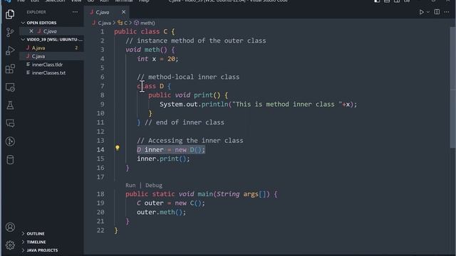 #039 Method Local Inner Classes in java смотреть онлайн