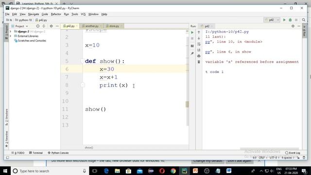Python scope and global keyword смотреть онлайн
