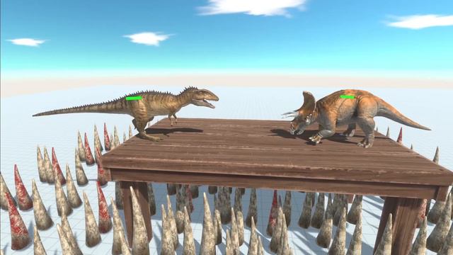 Carcharodontosaurus VS All Dinosaurs On The Table | Animal Revolt Battle Simulator смотреть онлайн