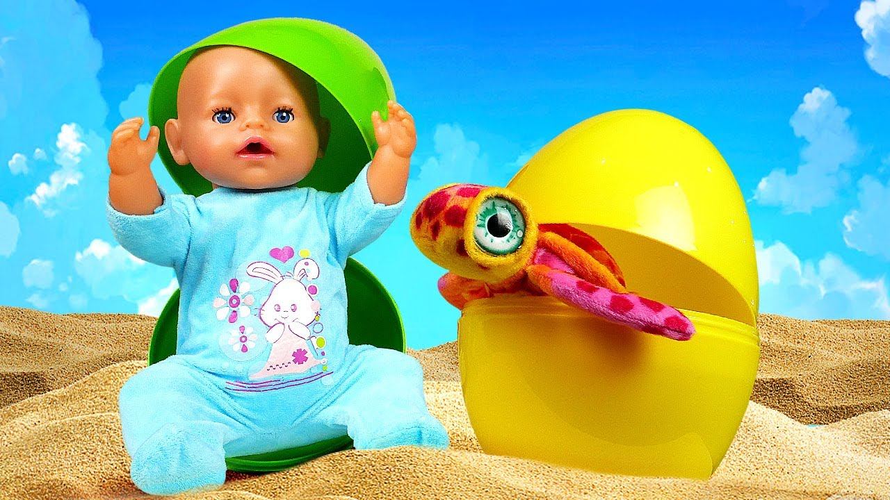 Весёлые игры Прятки с БЕБИ БОН - Кто спрятался в Яйце? Смешные видео куклы Baby Born. Дочки матери смотреть онлайн