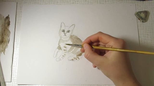 Как нарисовать КОТЁНКА. Рисуем котёнка акварелью смотреть онлайн