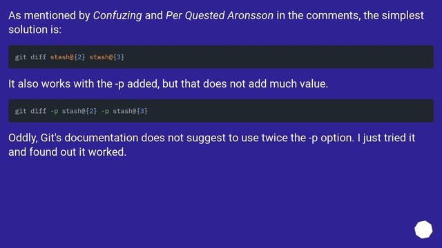 Git: Performing a diff between two stashes смотреть онлайн