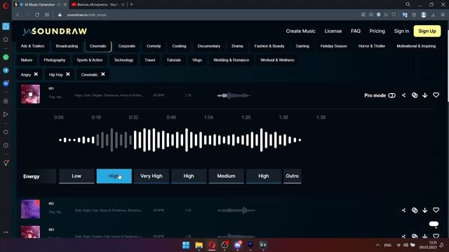 Быстро создаем музыку с помощью нейросети Soundraw