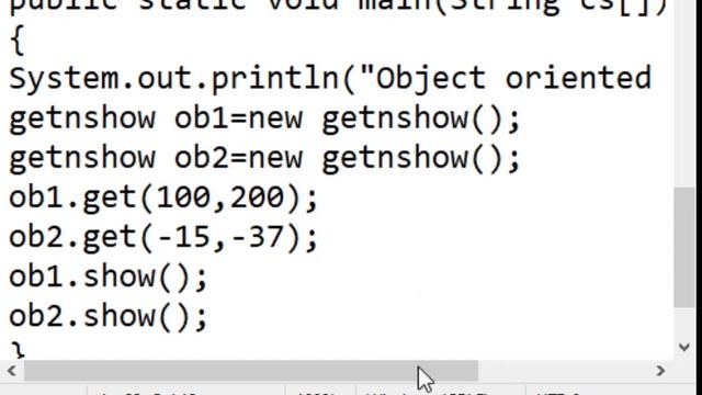 A java program to get and show two numbers with object-oriented methodoop смотреть онлайн