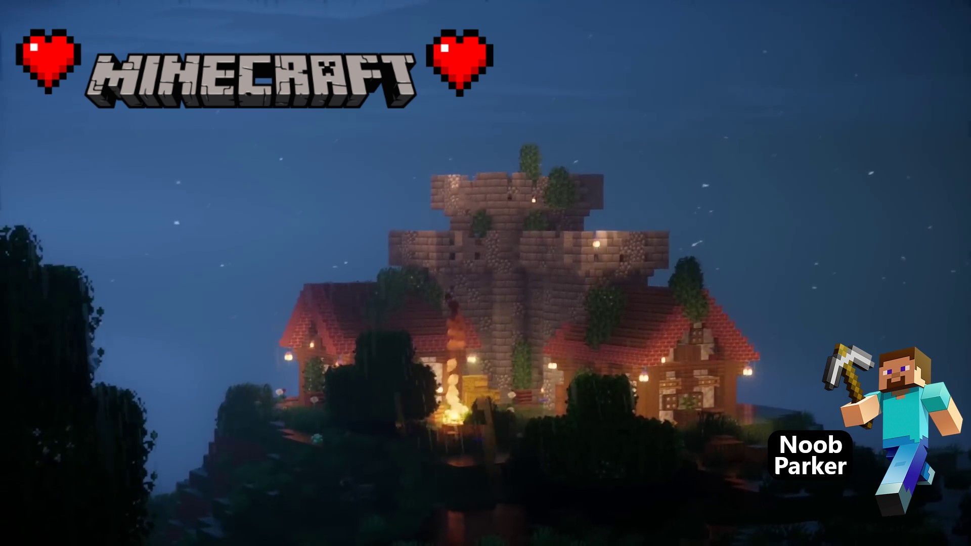 Майнкрафт, расслабляющий геймплей, Дождливый дом-крепость, minecraft.