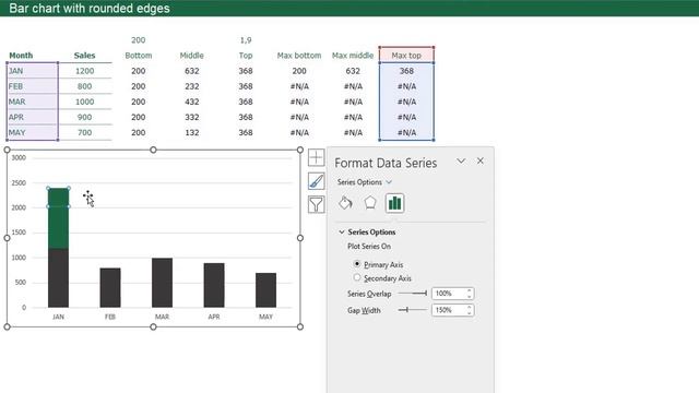 Rounded bar chart in Excel смотреть онлайн