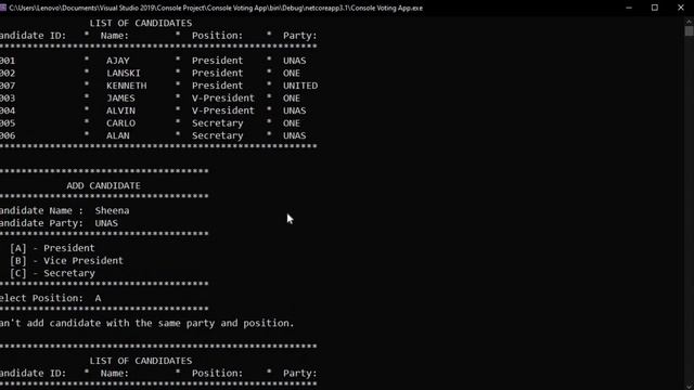 C# Console Voting Application смотреть онлайн
