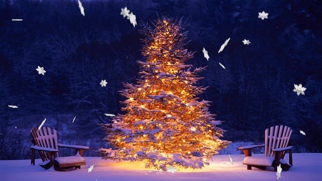 Christmas Lit Tree Snow 4K Long Screensaver || Wallpaper || Background Video смотреть онлайн