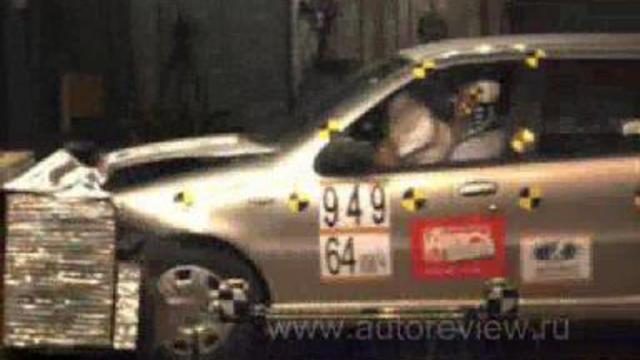 Краш-тест Fiat Albea по методике EuroNCAP на скорости 64 км/ч смотреть онлайн