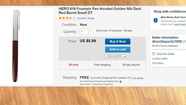 Hero 100 14k Nib Fountain Pen Review - Colored Barrels