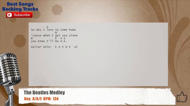 🎙 The Beatles Medley Vocal Backing Track with chords and lyrics смотреть онлайн