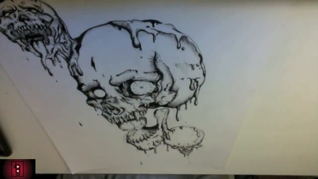 Memento Mori Skulls- Traditional Speed Drawing (Ink) смотреть онлайн