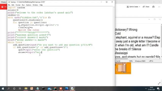 Python Tutorial #17 - Making a Quiz Game using Python. смотреть онлайн