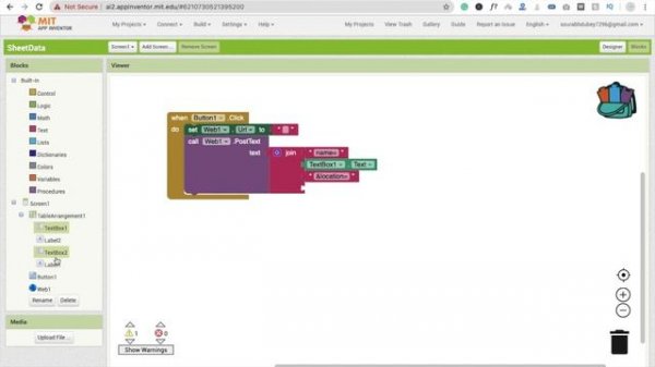 How to send data to a google sheet with MIT app inventor [ Google Sheet Database ]