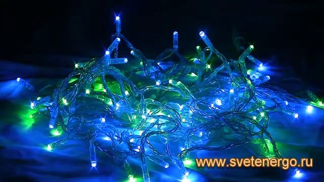 Светодиодная гирлянда (сине-зелёная) смотреть онлайн