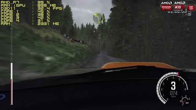 DiRT Rally - AMD APU A10-7870K[BENCHMARK] смотреть онлайн