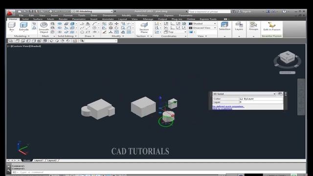 How to use UNION ,INTERSECT & SEPARATE commands in CAD |cad tutorials смотреть онлайн