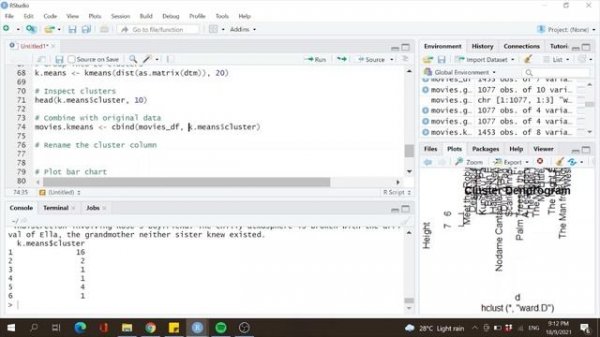 Clustering Analysis using Movies Dataset | R Programming