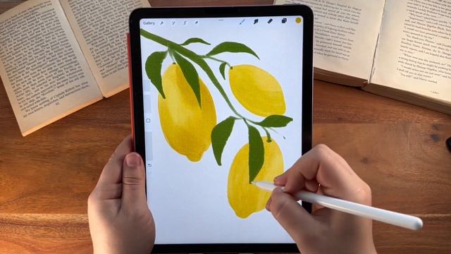 Procreate Oil Art on iPad | Lemons Drawing Tutorial | Step by Step Drawing Process | Draw with Me смотреть онлайн