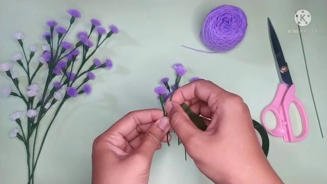 DIY | Tutorial making woolen flowers easy | Tutorial Mudah Membuat Bunga Dari Benang Wool #craft смотреть онлайн