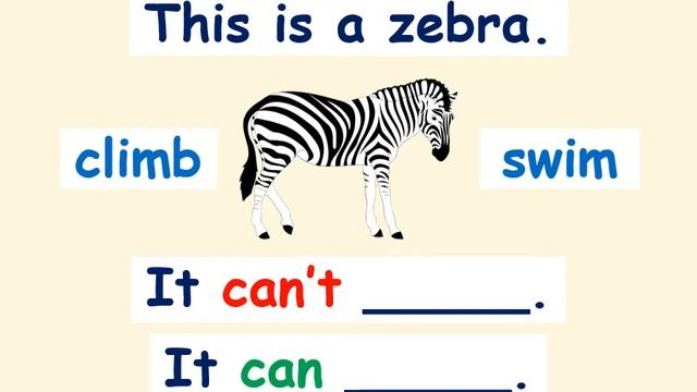 Animals of Africa - ESL Vocabulary and Sentences: Can / Can't смотреть онлайн