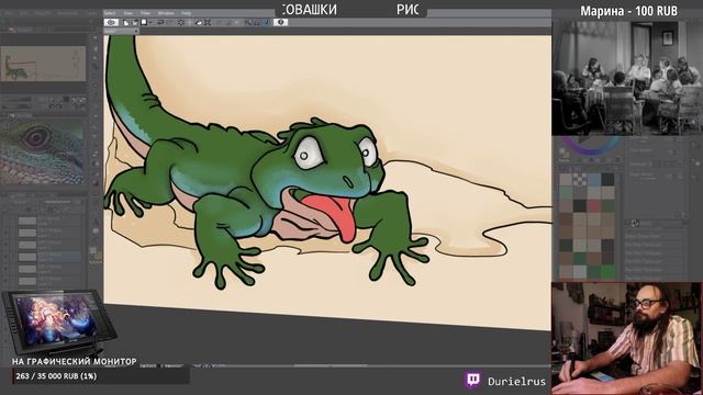 Ящер рисуем в CLIP STUDIO PAINT смотреть онлайн