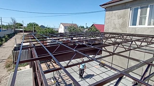 НАВЕС К ДОМУ: Процесс Монтажа смотреть онлайн