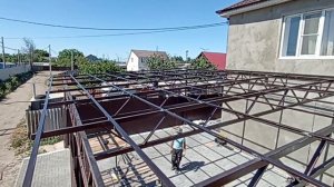 НАВЕС К ДОМУ: Процесс Монтажа