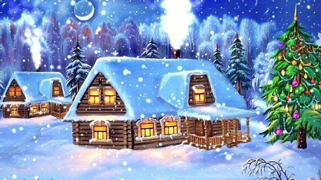 Футаж Зимние домики. Красивый фон для монтажа смотреть онлайн