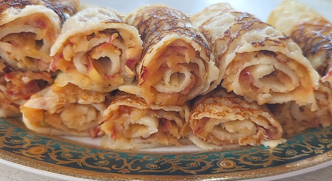 Блины за 5 минут ,творожной начинкой, вкусно и просто