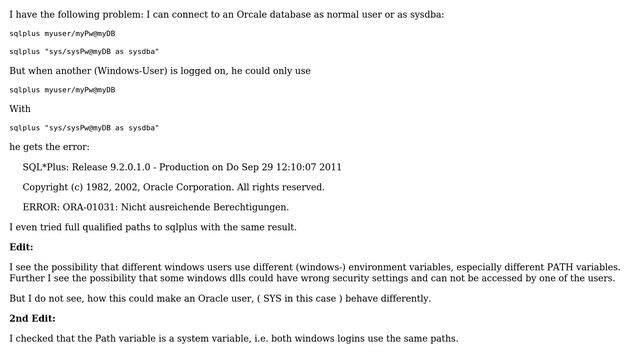 Databases: Login Problem as SYSDBA ORA-01031 (3 Solutions!!) смотреть онлайн