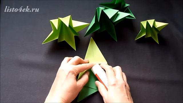 Елка из бумаги своими руками. Оригами. DIY. смотреть онлайн