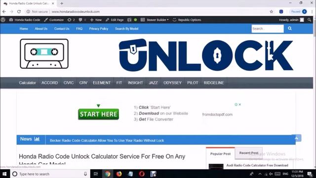 Blaupunkt Radio Code Calculator For Removing The Screen Lock On Any Car Radio Device