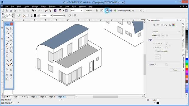 Isometric drawing tools in Corel DESIGNER X6 смотреть онлайн