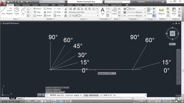 AutoCAD 2013 Tutorial | Rotating Objects | InfiniteSkills смотреть онлайн