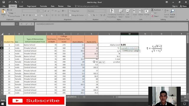 Spearman Rank Correlation Test in MS Excel: A step by step guide for students смотреть онлайн