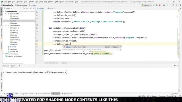 Python Django Rest Framework Tutorial Part 2 [ DRF Separate Methods for Create,Update,Delete,List ] смотреть онлайн