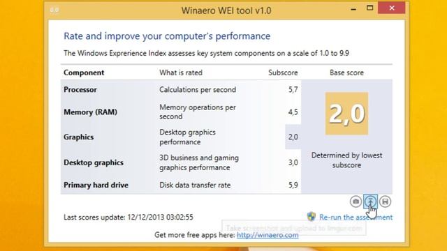 Windows Experience Index (WEI) tool for Windows 8.1 by Winaero.com смотреть онлайн