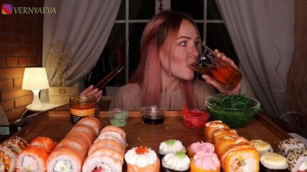 MUKBANG | РОЛЛЫ/СУШИ | SUSHI/ROLLS | не ASMR