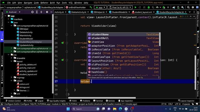 SQLite Database - View Data using Recycler View || Android Development Tutorial #14 [ English CC ] смотреть онлайн