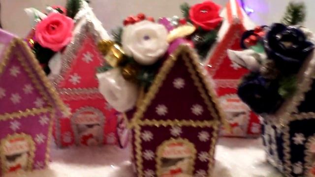 Christmas Houses Saldainių Dizainas | Sweet Design | Букеты из конфет смотреть онлайн