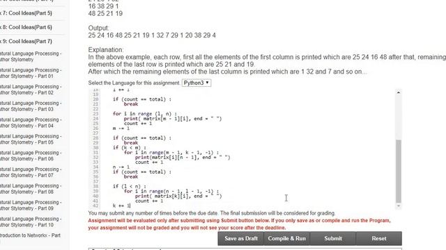 Joy of Computing using Python | Week-9 | Programming Assignment-1 Counter Spiral Solution смотреть онлайн