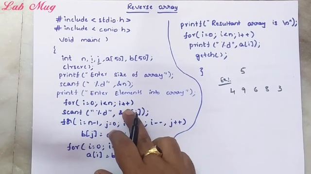 Reverse array in C || C programming in telugu смотреть онлайн